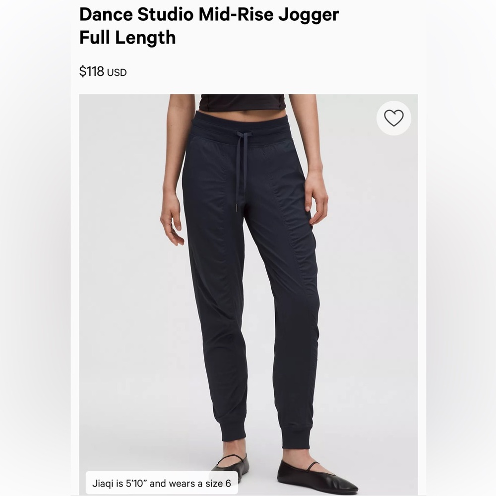 Lululemon  Dance studio mid rise jogger, full length
